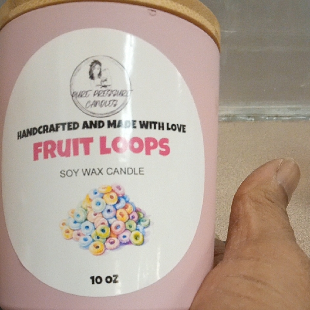 Fruit Loops Soy Wax Candle - Pink